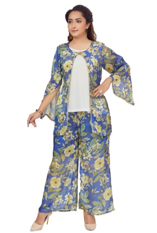 Three Piece Set (Innerwear, Jacket and Bottom) - 7XL - Fashion By Palak Jain