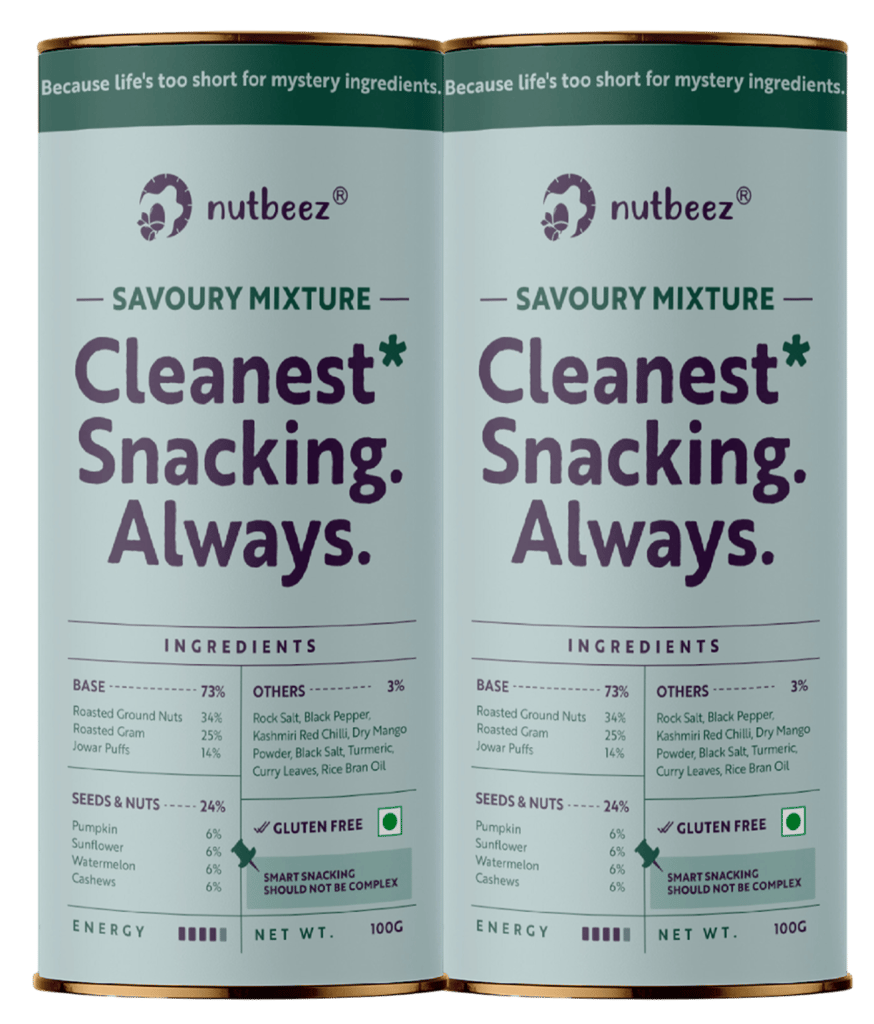 Savoury Mixture | Handmade and Roasted Mixture|Protein Rich| Clean Guilt free Snacks | Power of 3 seeds | Goodness of Roasted Chana, Jwar and Peanuts and Spices | No Palm Oil| Pack of 2 (50 gm in each)| Millet Love & Gluten Free