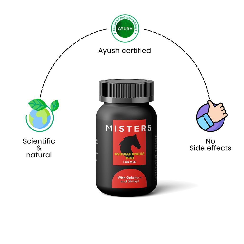 Misters Ashwagandha Pro with Ashwagandha, Shilajit & Gokshura for Men | 60 capsules view 2