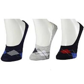 Men Solid No Show Socks With Silicone Heel Grip(Pack of 3)