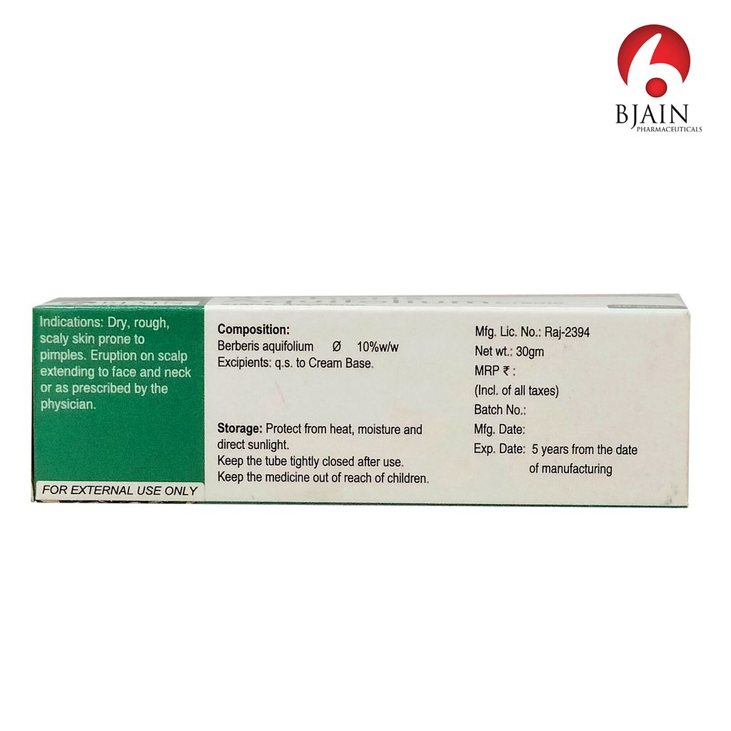 BJAIN Berberis Aquifolium Skin Cream for Dry, Pimple-Prone & Scaly Skin - 30gm (PACK OF 4) view 2