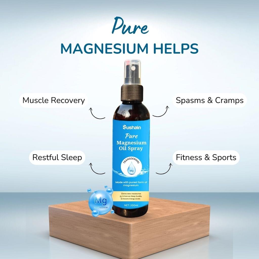 Sushain Pure Magnesium Oil for muscles, joints, and relaxation view 2