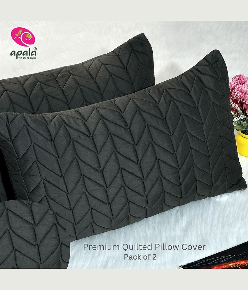 Apala - Pack of 2 Microfiber Solid Standard Size Pillow Cover ( 68.58 cm(27) x 43.18 cm(17) ) - Gray