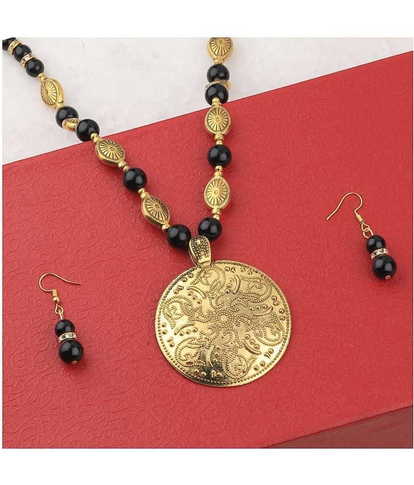 Silver Shine Alloy Golden Contemporary Contemporary/Fashion Antique Necklaces Set view 2