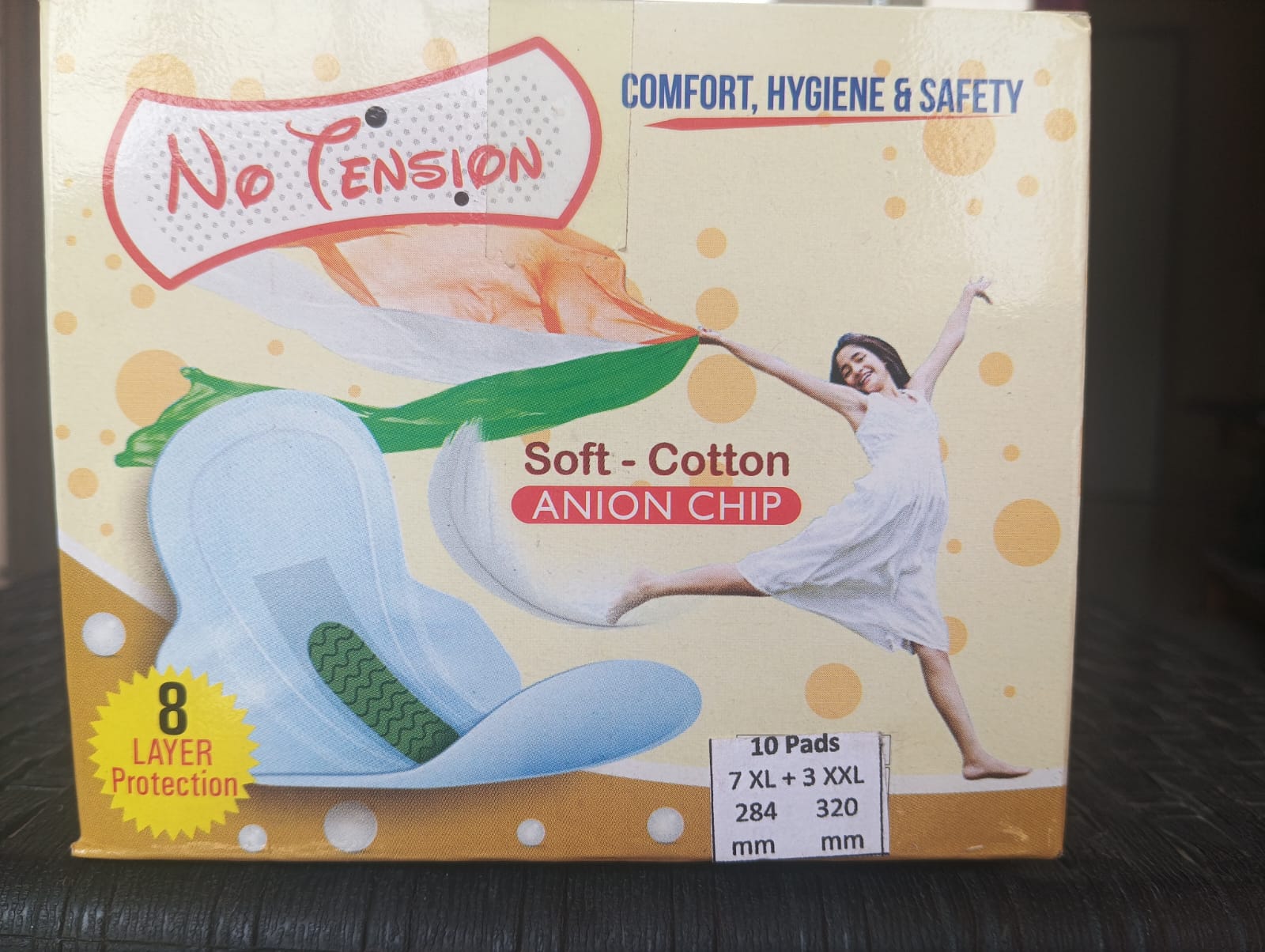 No Tension brand 100 % Biodegradable Anion Sanitary Pads