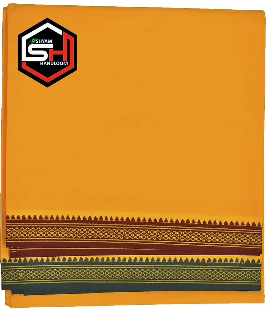 Shyam Handloom Cotton Men's Lungi Yellow ( Pack of 1 )