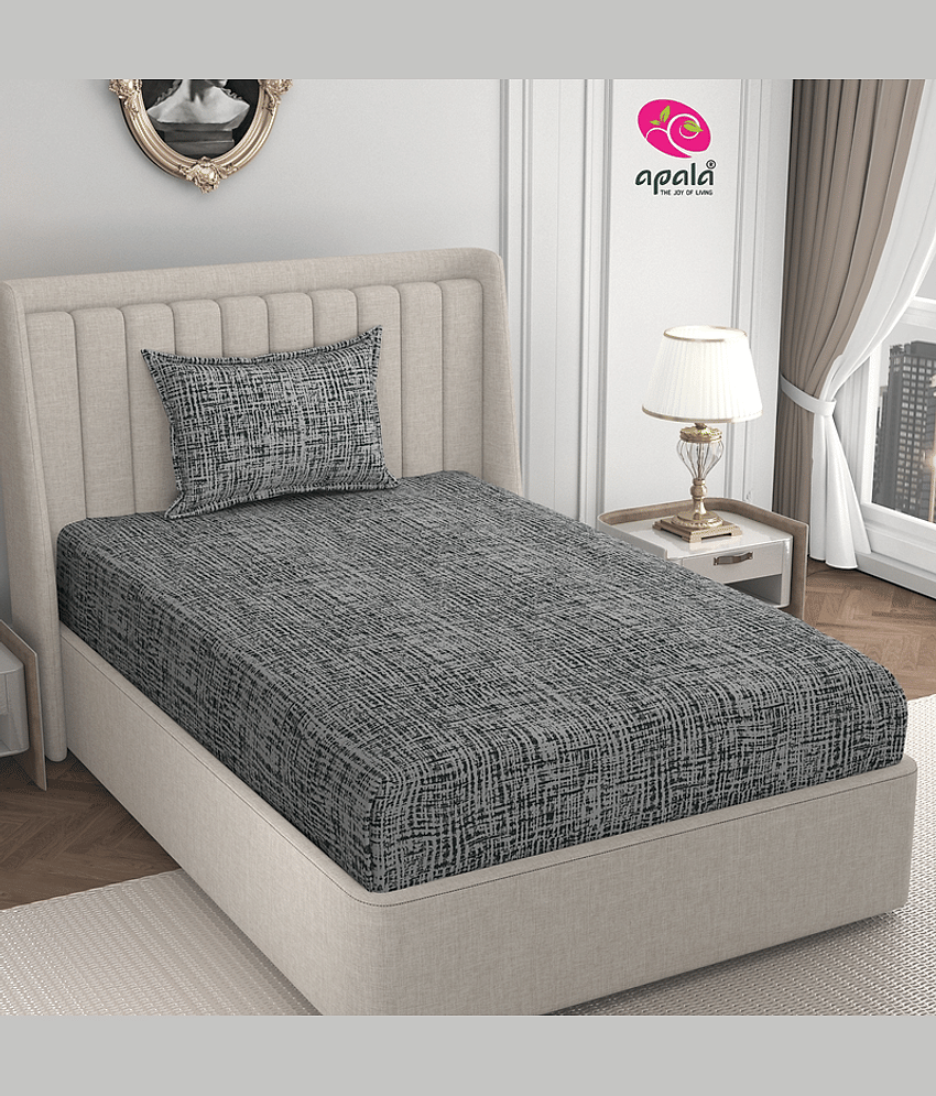 Apala Microfiber 1 Single Bedsheet with 1 Pillow Cover ( Gray )