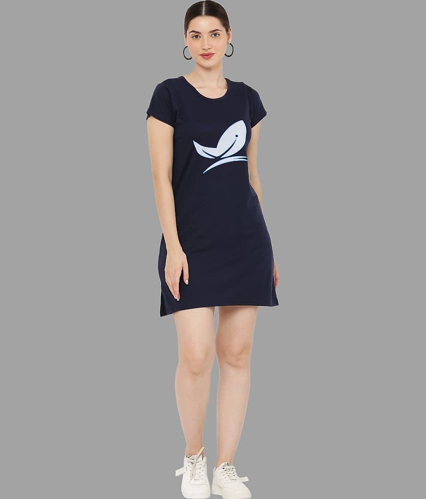 PREEGO - Off White Cotton Blend Women's Nightwear Night T-Shirt ( Pack of 1 )