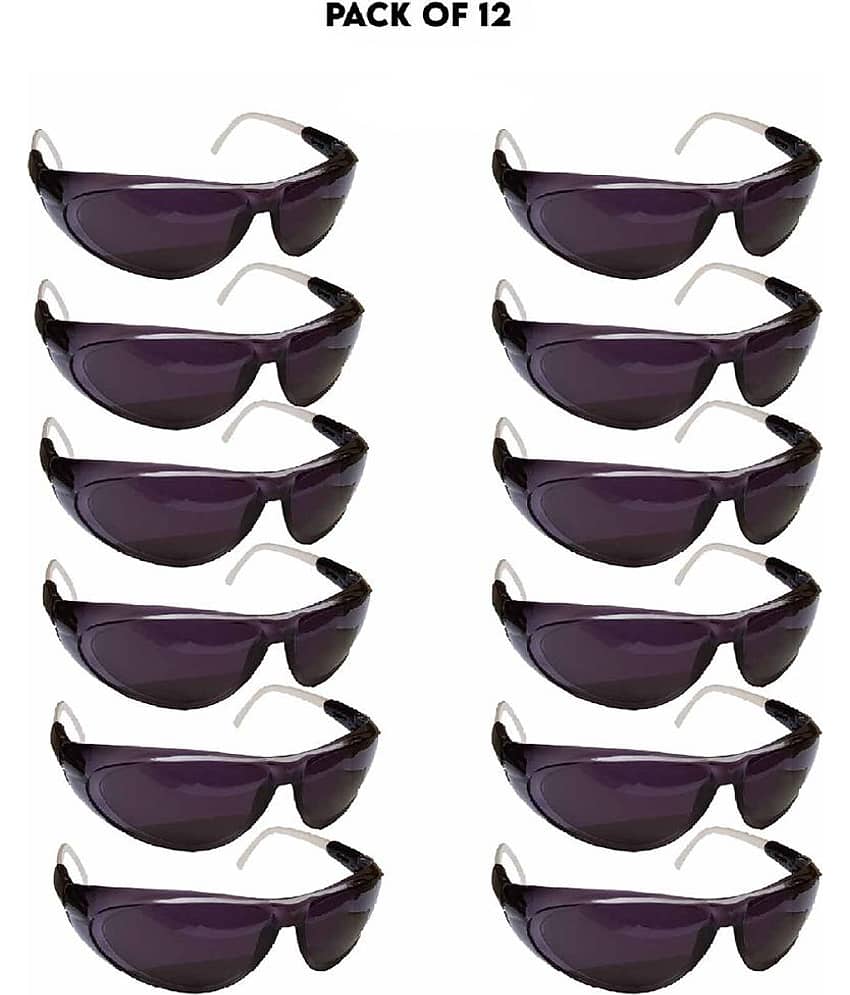 Sun100 Black Men's and Women's Safety Goggles (Pack of 12) Glasses for Biking, R Safety Goggles
