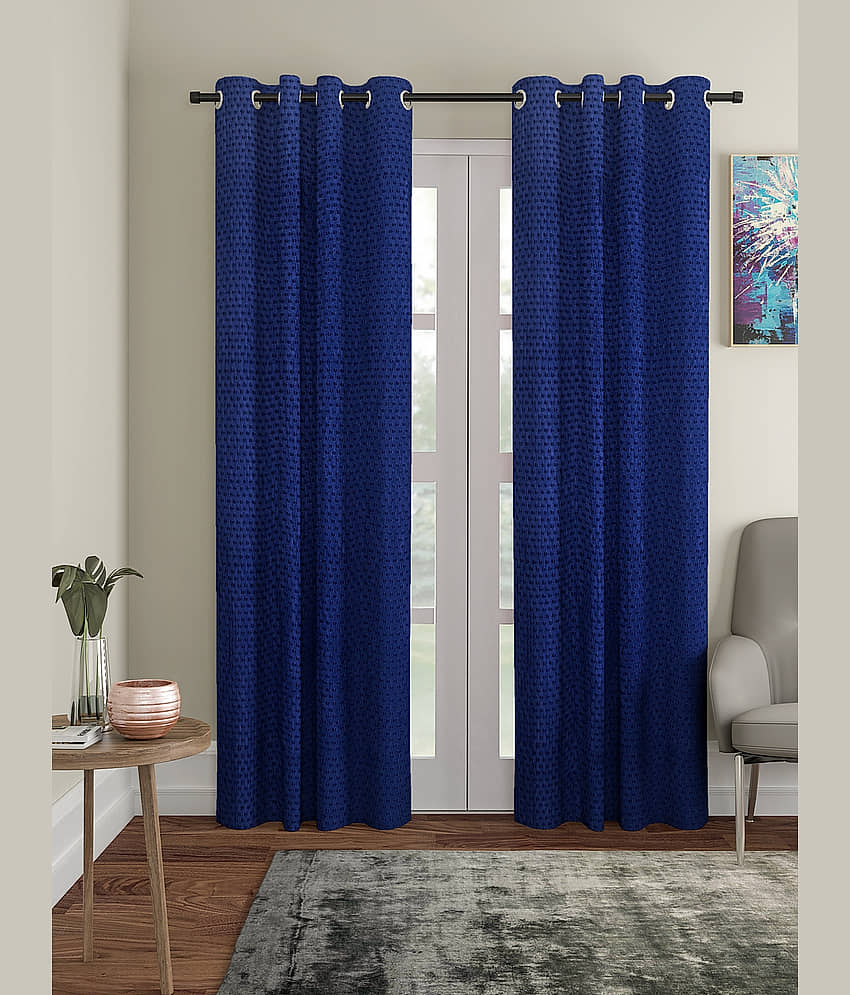 Cortina - Modern Embossed Room Darkening Eyelet Curtain-5 Ft-pack of 2