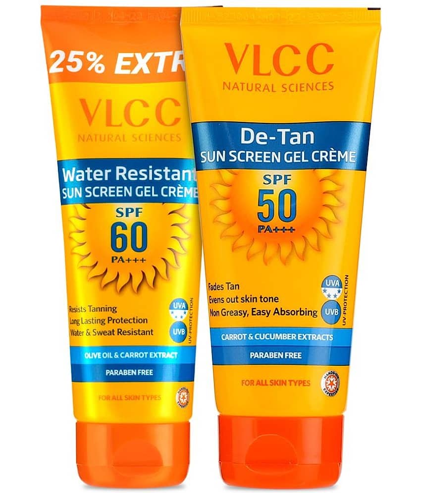 Vlcc Water Resistant Sunscreen Spf 60 & De Tan Spf 50 ,100G(Pack Of 2)