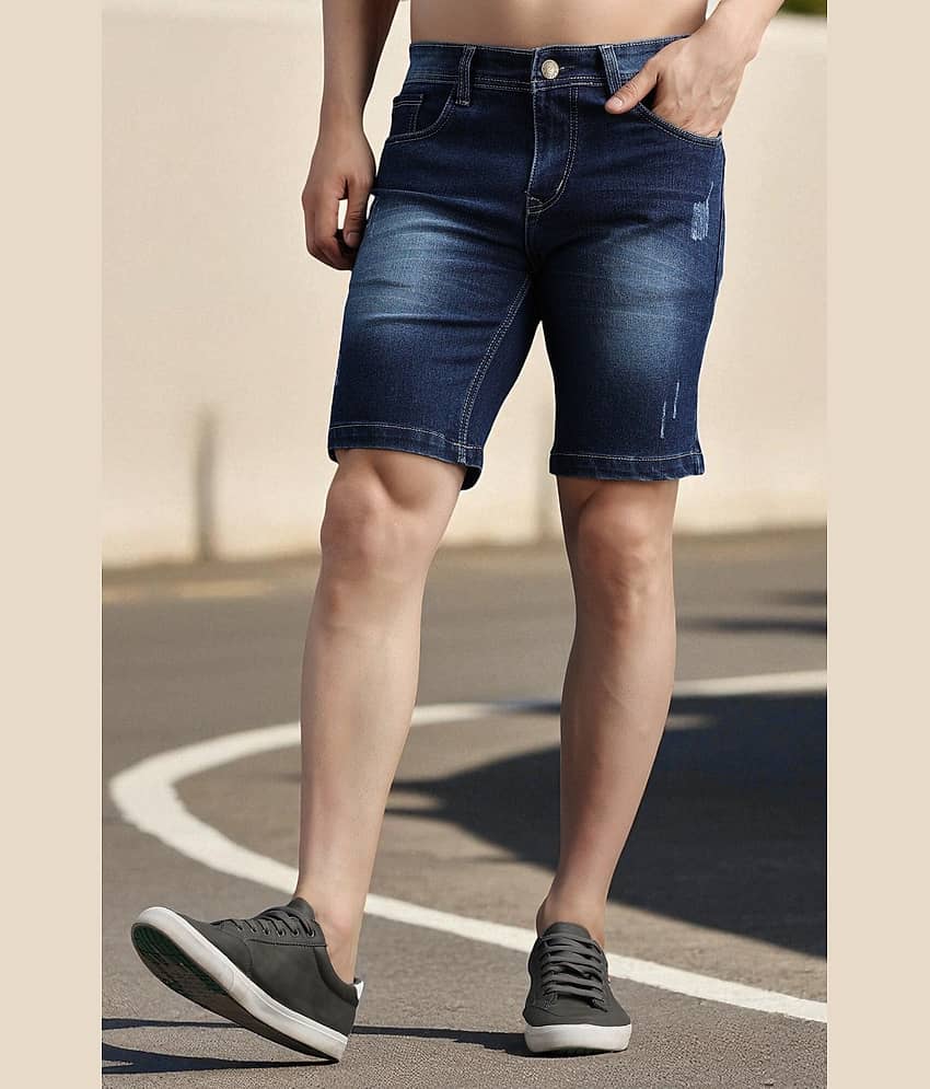 ZAYSH Blue Cotton Blend Men's Denim Shorts ( Pack of 1 )