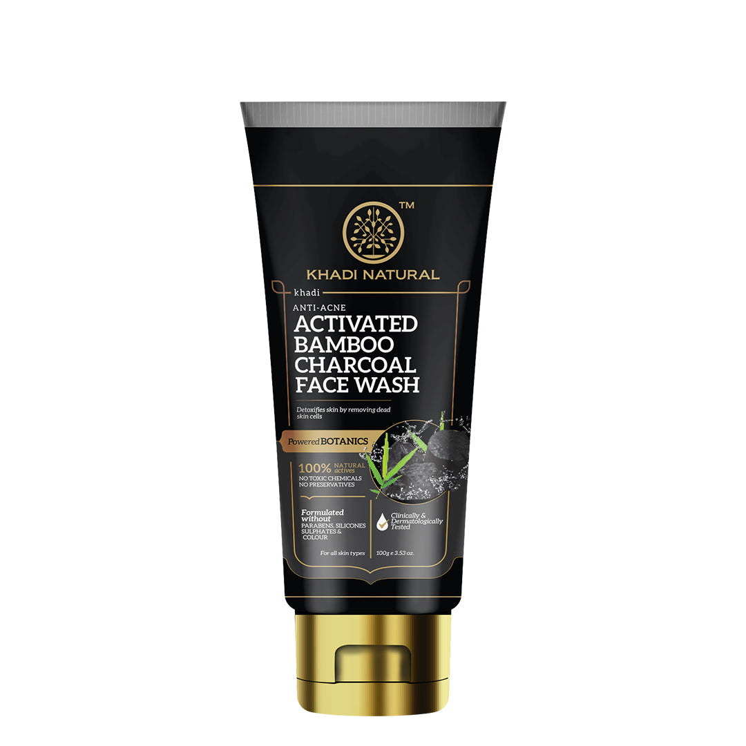 Khadi Natural Activated Bamboo Charcoal Face Wash - 100gm