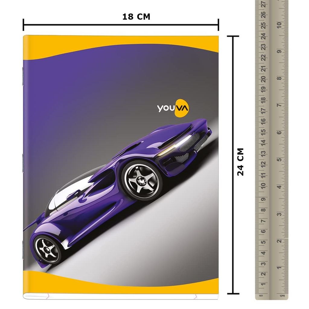 Navneet Youva | Soft Bound Note Book for Students | Jumbo Size - 18 cm x 24 cm | Single Line | 172 Pages | Pack of 12 view 2