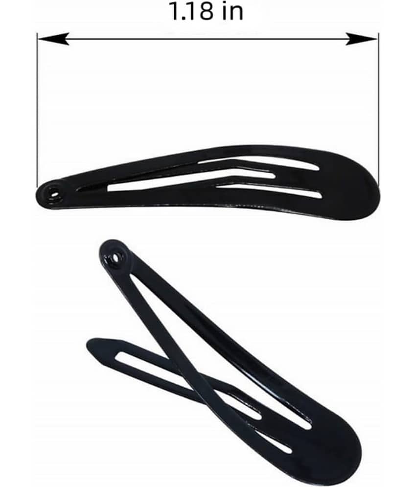 KTU 40 pcs Black Barrettes Small Snap Clip Size 30 mm(Small) Women Metal Hair Clips Accessories Water Drop Female Hair Clips view 2