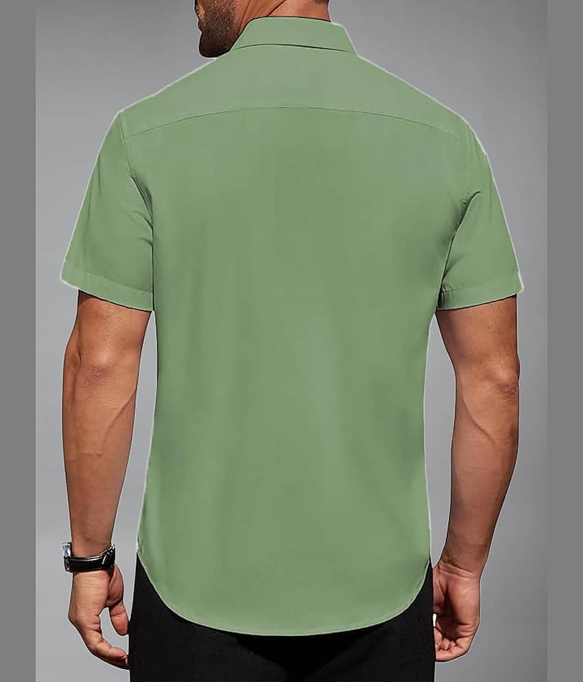 BHUVIKOO Cotton Blend Slim Fit Solids Half Sleeves Men's Casual Shirt - Beige ( Pack of 1 ) view 2