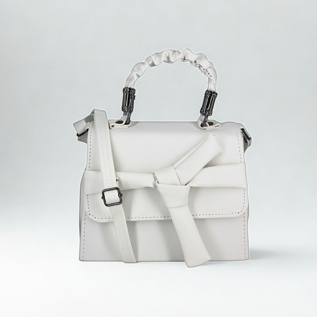 Bow Detail Sling Bag | Premium PU Leather Small Handbag | Trendy Shoulder Bag for Girls & Women view 2