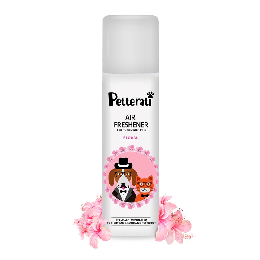 Petterati Pet Friendly Air Freshener - Floral, Eliminates Pet Odour, Dog & Cat Safe, Refreshes Air Instantly - 250ml