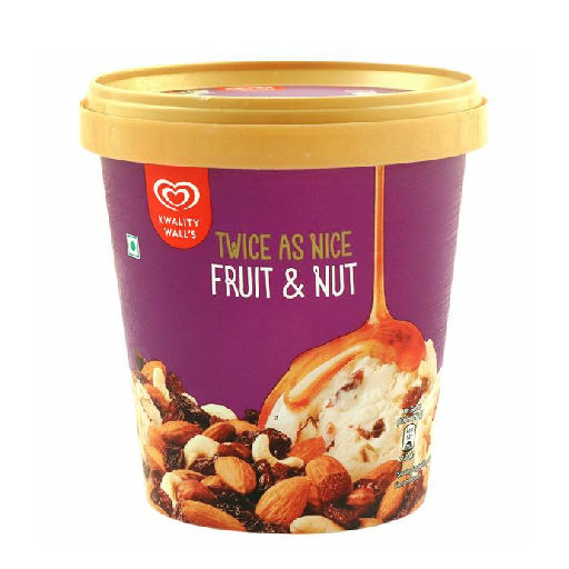 Kwality walls Twice As Nice Fruit & Nut Ice Cream 700 Ml Tub