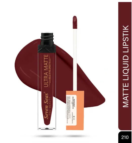 Ultra Matte Liquid Lipstick | High Pigment, Long Lasting Wear | SS-LL-112-210