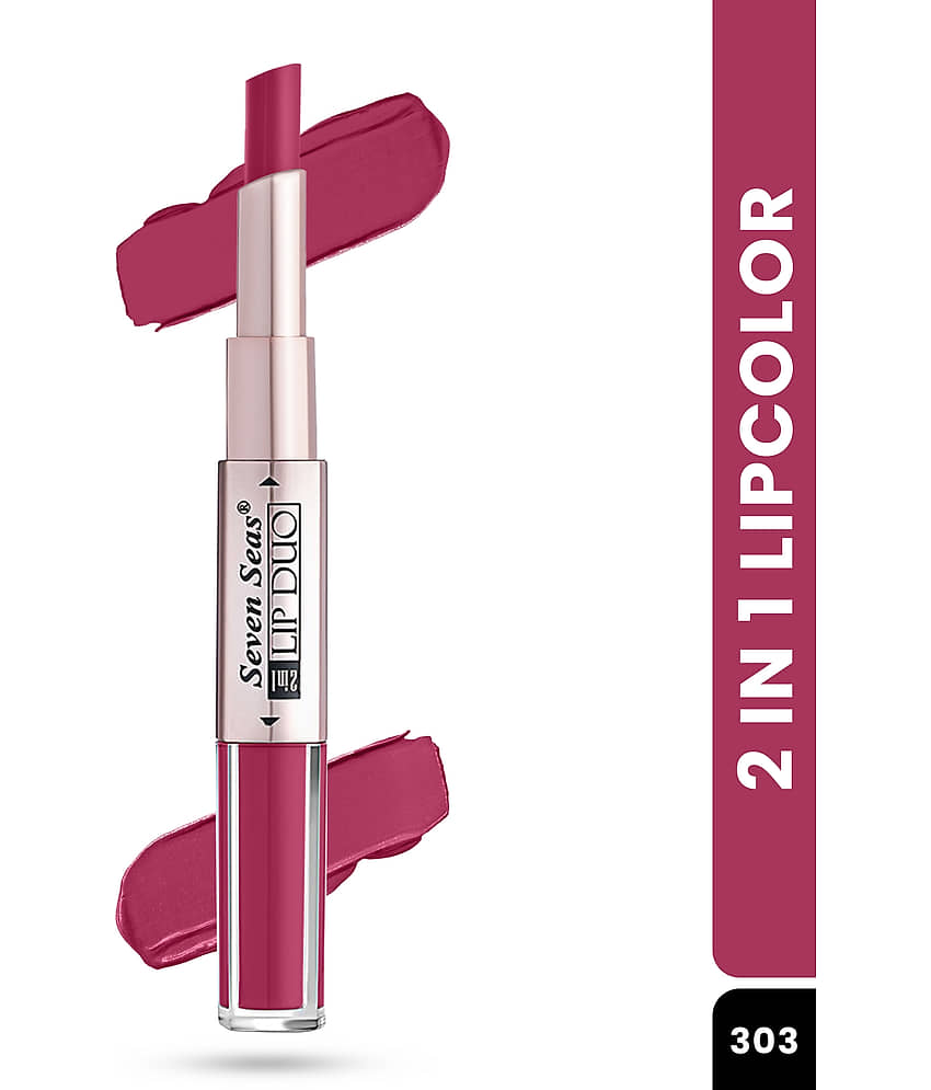Seven Seas 2in1 Full Coverage Comfortable Lipstick + Liquid Lipstick (Medium Carmine)