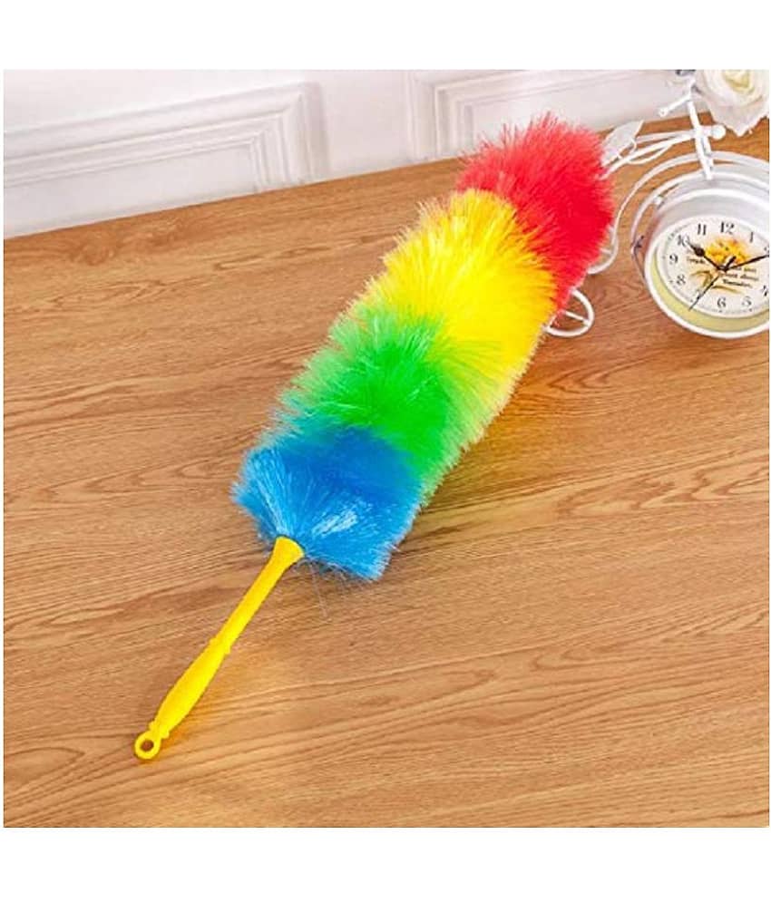 Multipurpose Multicolour Neon Plastic & Microfiber PP Static Duster for Glass, Fan, AC, Car Dashboard/Seat, TV, Fridge,Printer etc