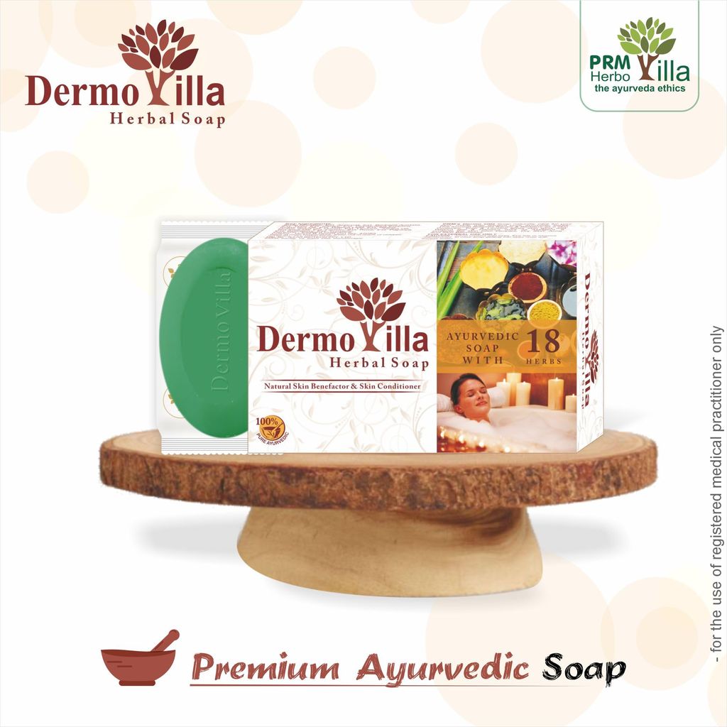 Dermovilla Ayurvedic 18 Herbs Soap, 75 g (2 Pack) view 2