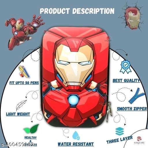Marvel Avengers Iron Man Face Printed Pencil Case view 2
