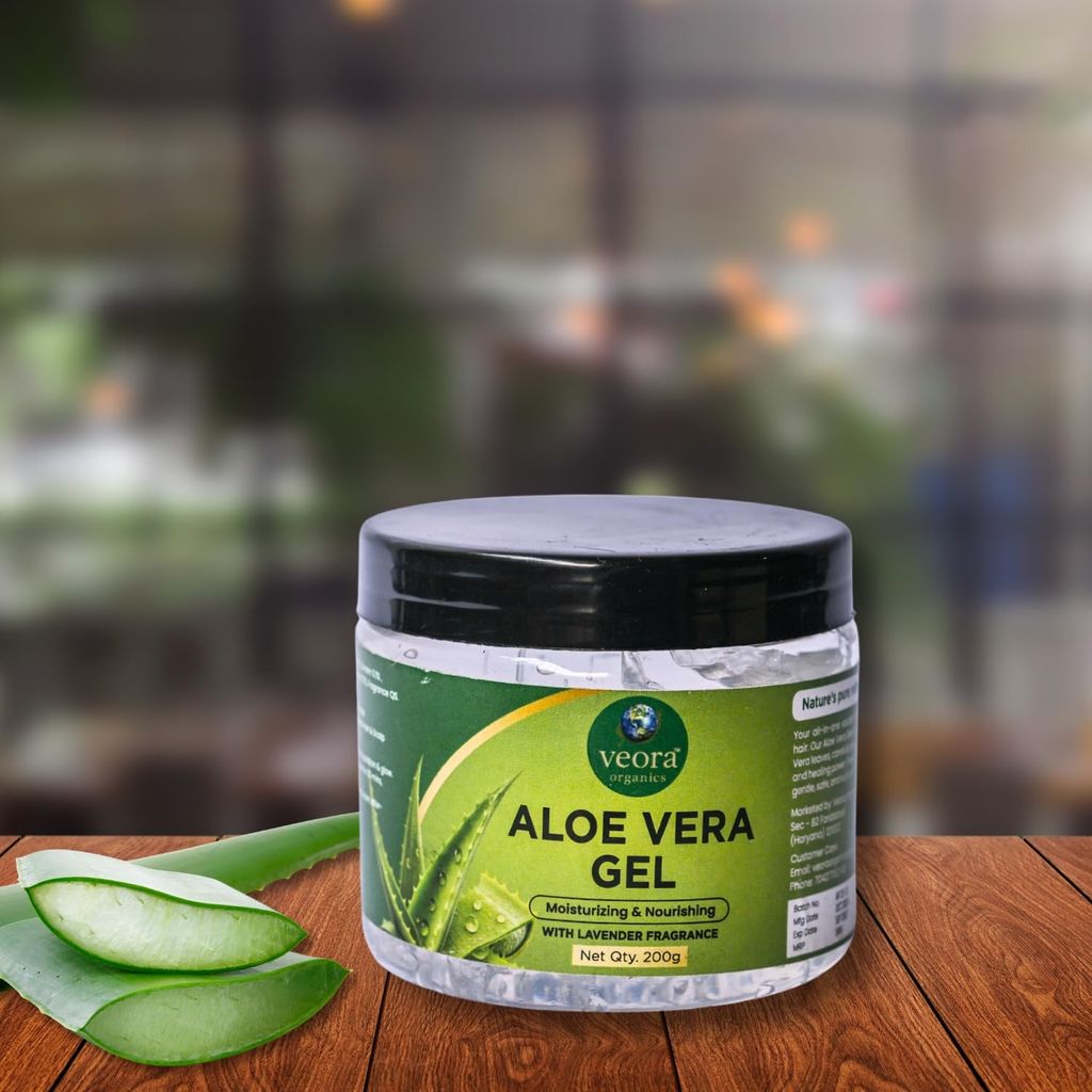 Veora Organics Aloe Vera Gel with Lavender Fragrance | Moisturizing & Nourishing Multipurpose Gel for Face, Skin & Hair | Hydrating Aloe Vera Gel for Soft, Smooth & Healthy Skin | Lightweight Daily Care | 200g view 2