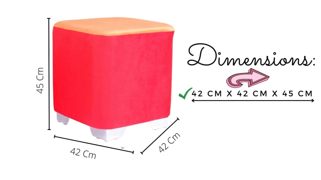ShadowKart Sitting Stool Ottoman Pouffes for Living Room Sitting Bench Furniture Wooden Footrest Pouf Seat Puffy Foam Small Foot Stool for Office Home Decor, 16x16x18 Inch view 2