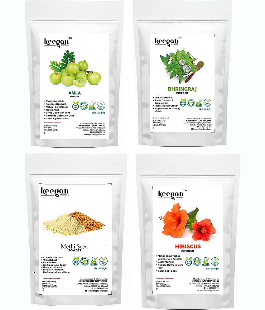 Keegan Amla,Methi,Bhringraj,Hibiscus Natural Henna 400 g Pack of 4