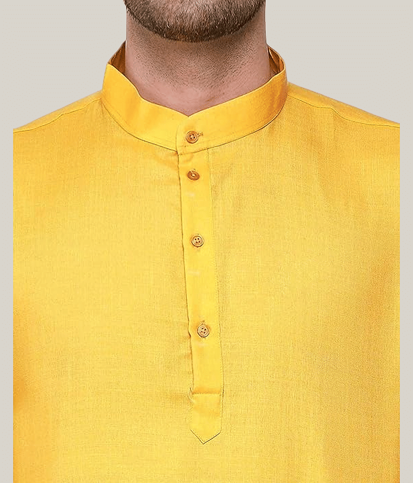 Balaji's Cotton Blend Plain Regular Kurta For Men ( White ) view 2