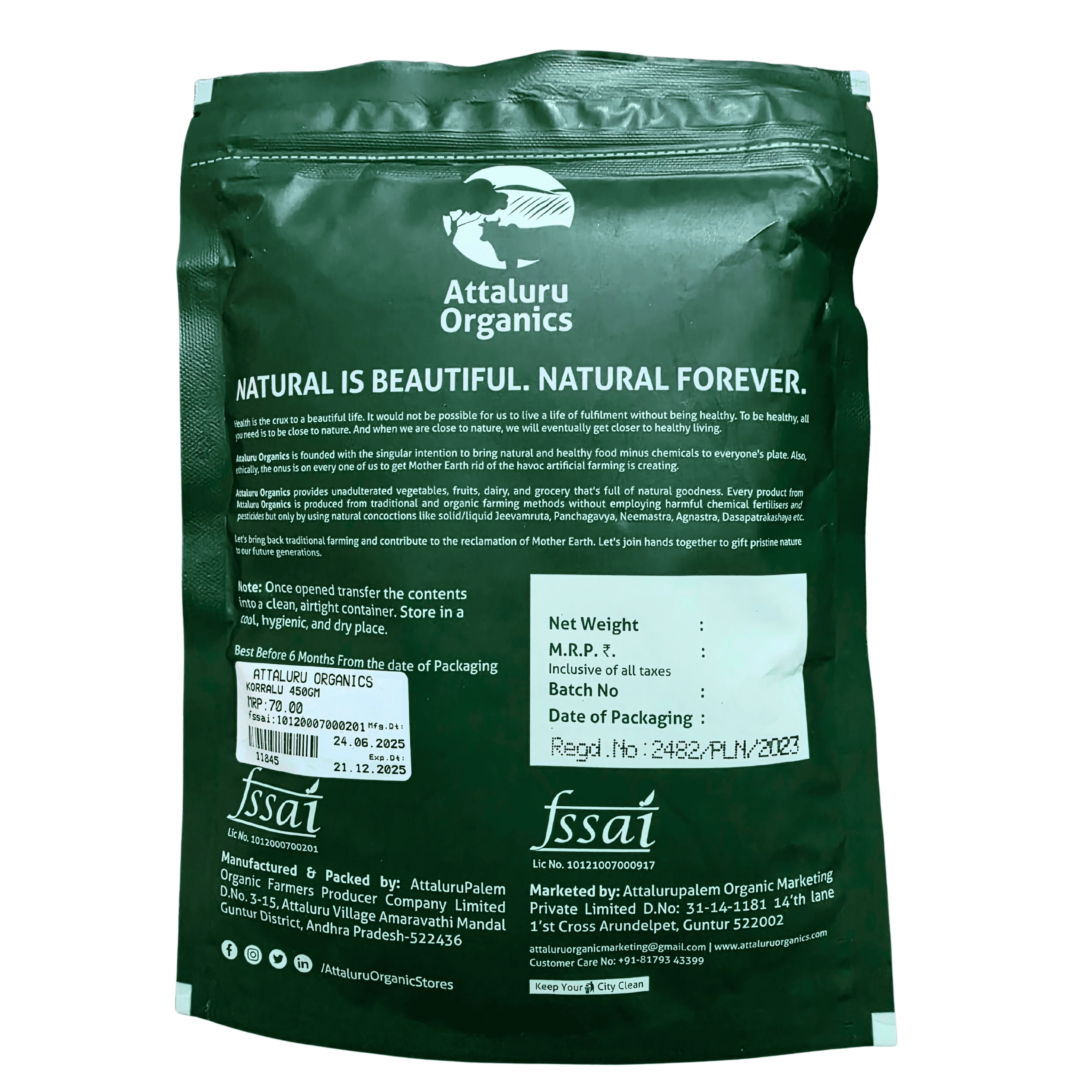 Attaluru Organics Foxtail Millet for Light and Healthy Meals