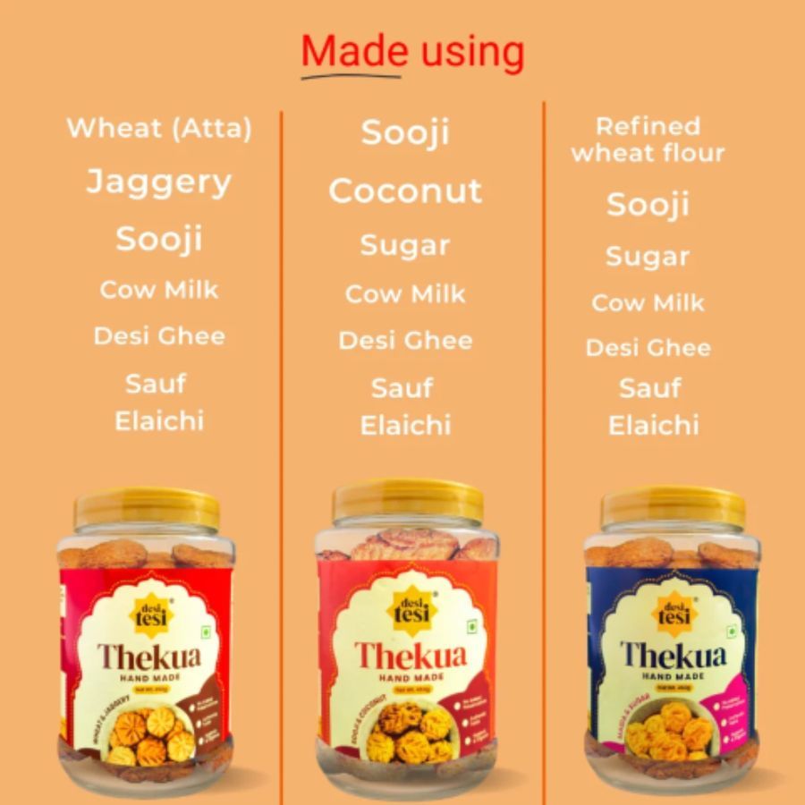 3 Flavour Combo Pack (Thekua 450g each) | Buy 1 Get 1 Free - 1350 gm view 2