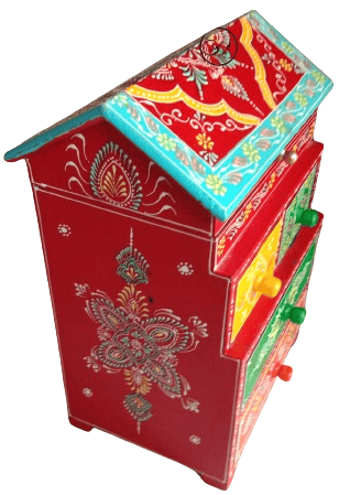 Creative Handicrafts Handmade Decorative Hand Painted Wooden Elephant Shape Box for Jewellery, Storage view 2