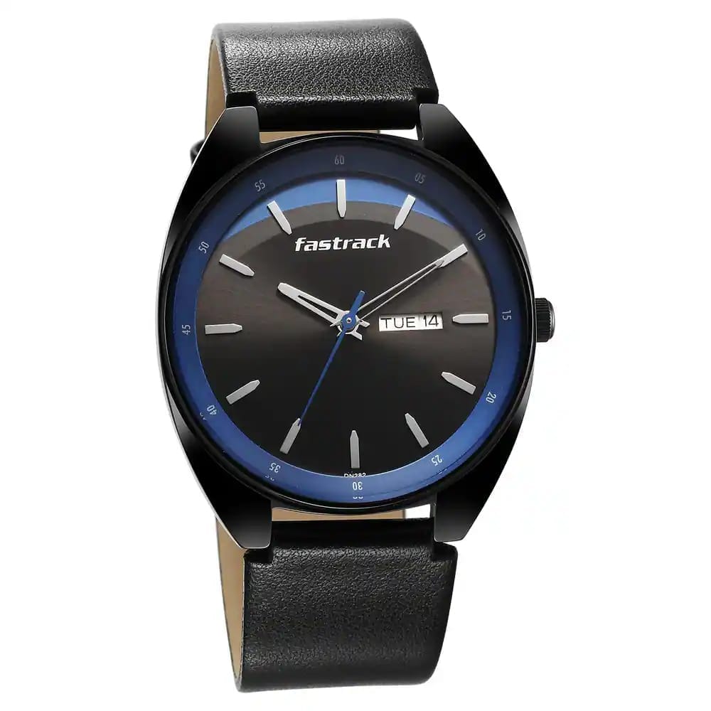 FASTRACK SNOB X BLACK DIAL LEATHER STRAP WATCH FOR GUYS view 2
