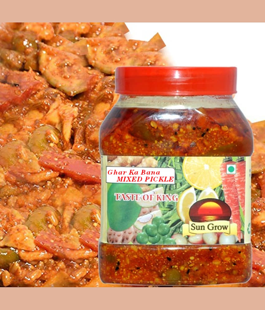 Sun Grow Ghar Ka Bana All in ONE Mixed Veg. Pickle We Serve Natural You Eat Natural No Artificial Colors Pickle 1 kg
