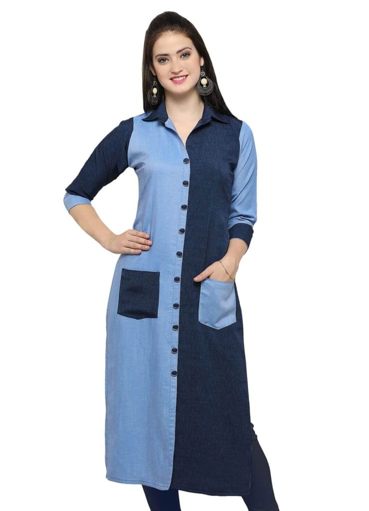 SHOPPING QUEEN Women's Rayon Straight Kurta