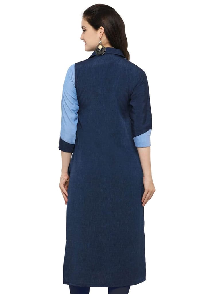 SHOPPING QUEEN Women's Rayon Straight Kurta view 2