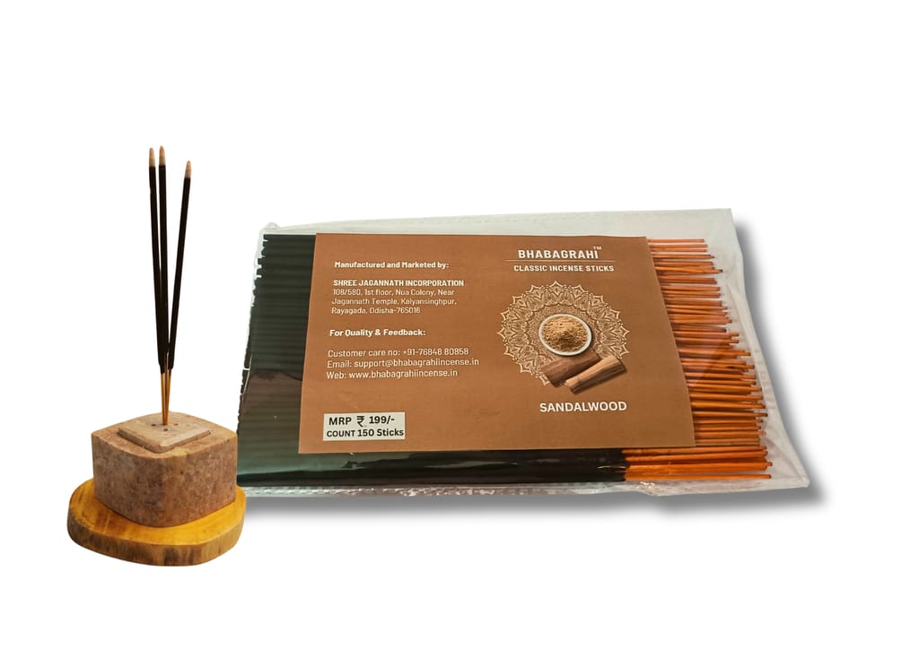 Bhabagrahi Classic Incense Sticks | High Grade Sandalwood Fragrances (8 Inch, 150 Units, Set of 1)