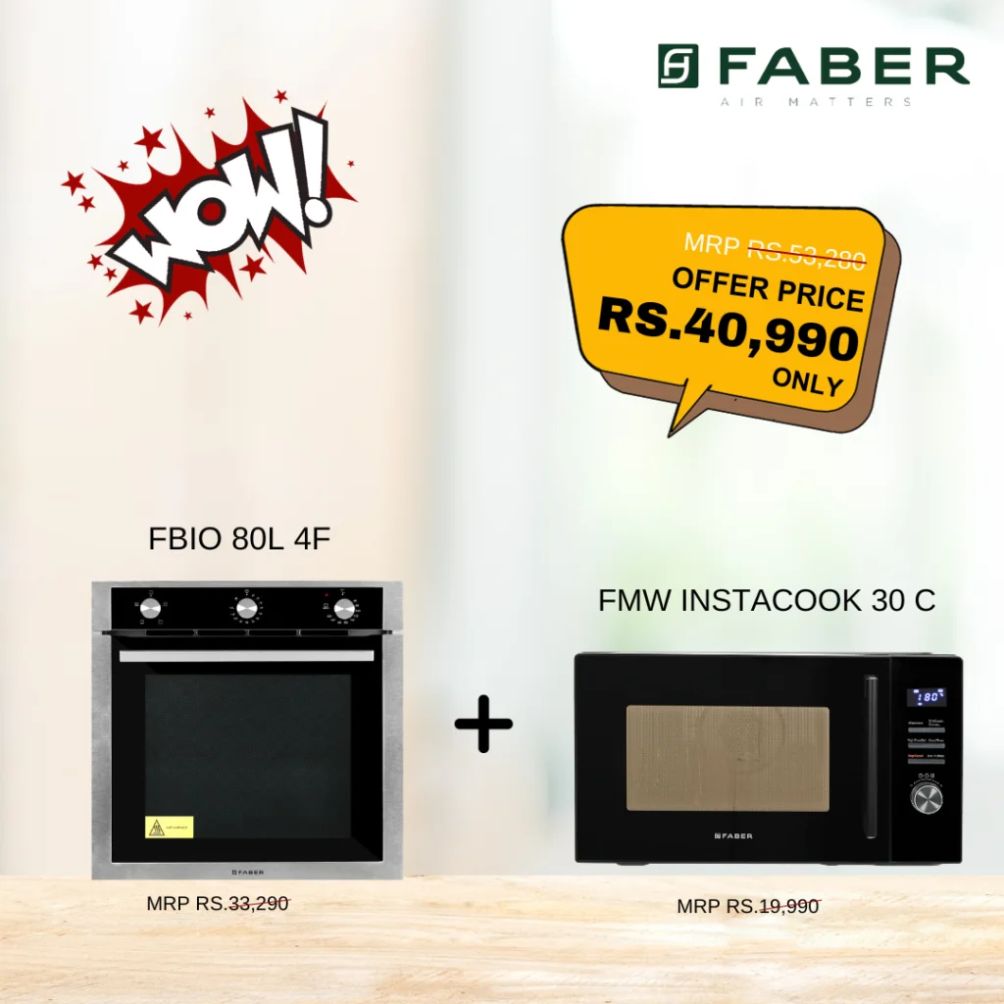 Faber Deals Built - in - Oven (FBIO 80L 4F) & Built - in - Microwave (FMW INSTACOOK 30 C)