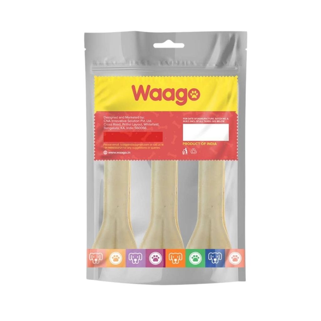 Waago Dog Chew Bone for Medium and Large Dogs 6 inch – 3 Bone view 2
