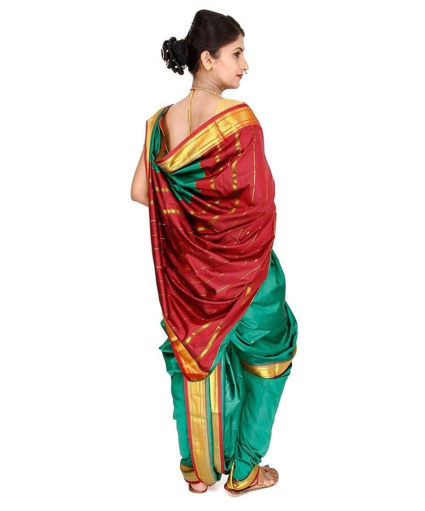 Unstitched Sea Green Nauvari Saree view 2