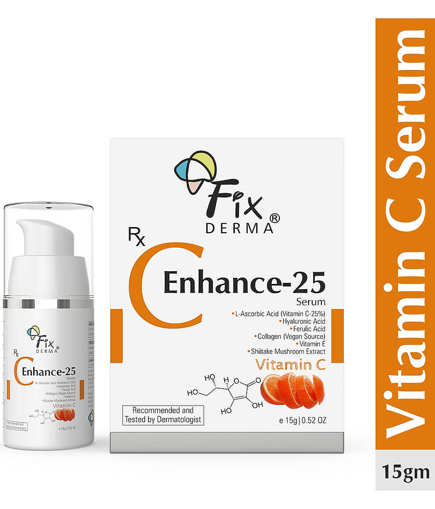 Fixderma C Enhance 25% Vitamin C Serum for Anti-Aging, Brightening & Lightening 15ml, (Pack of 1)