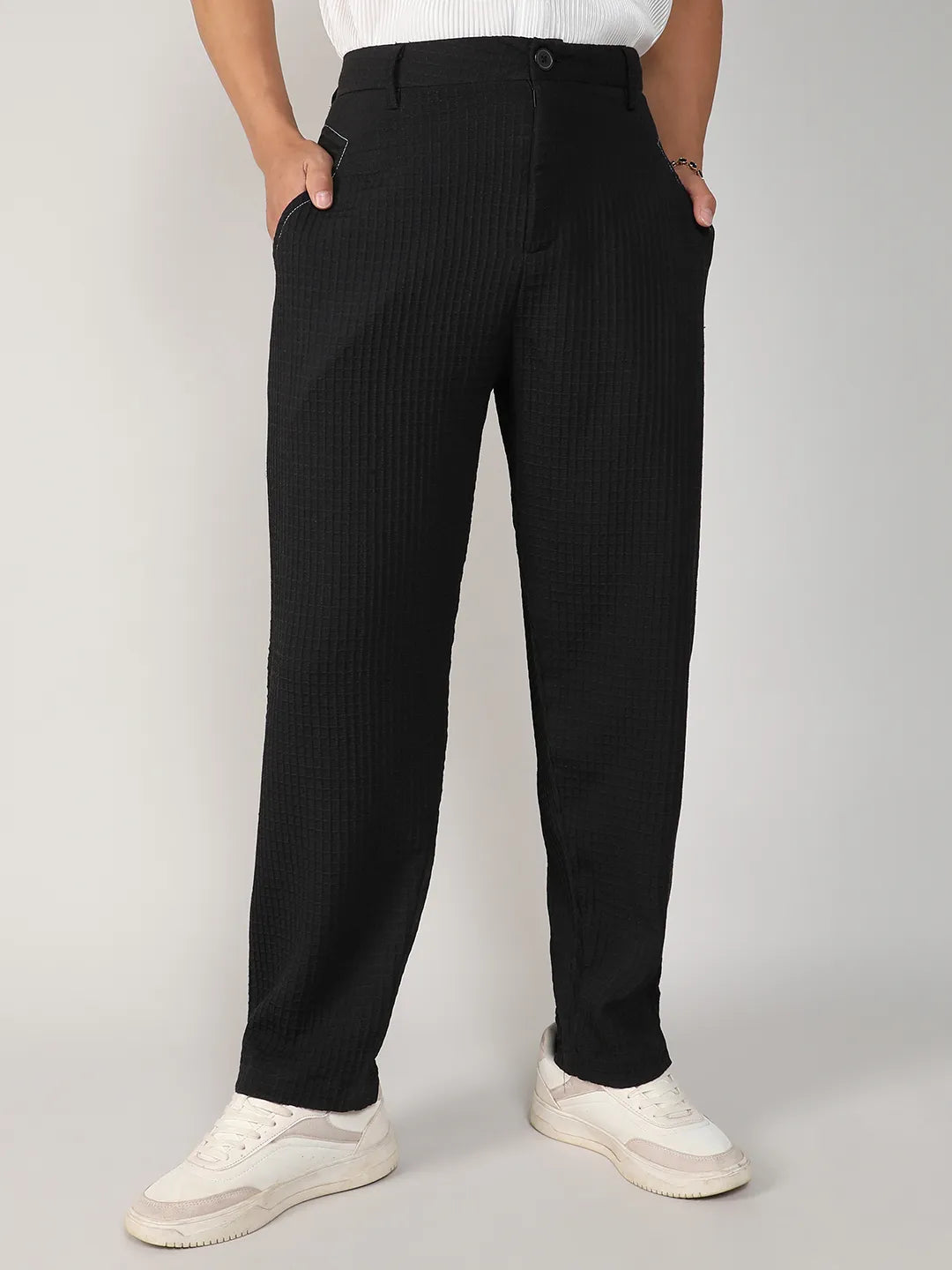 Textured Graph Check Trousers view 2