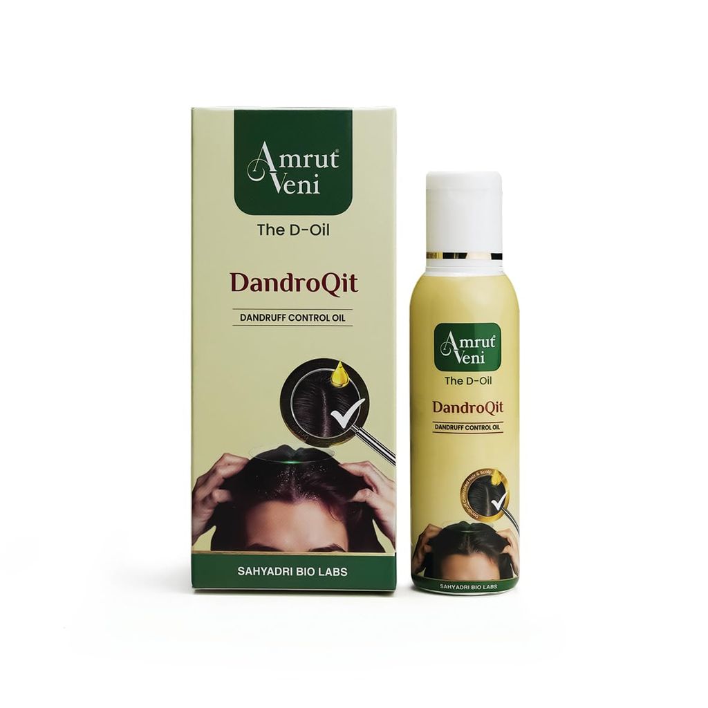 Amrutveni DandroQit Anti-Dandruff Hair Oil, 50ml | The D-Oil for Dandruff & Flake Control | Scalp Nourishment & Healthy Hair view 2