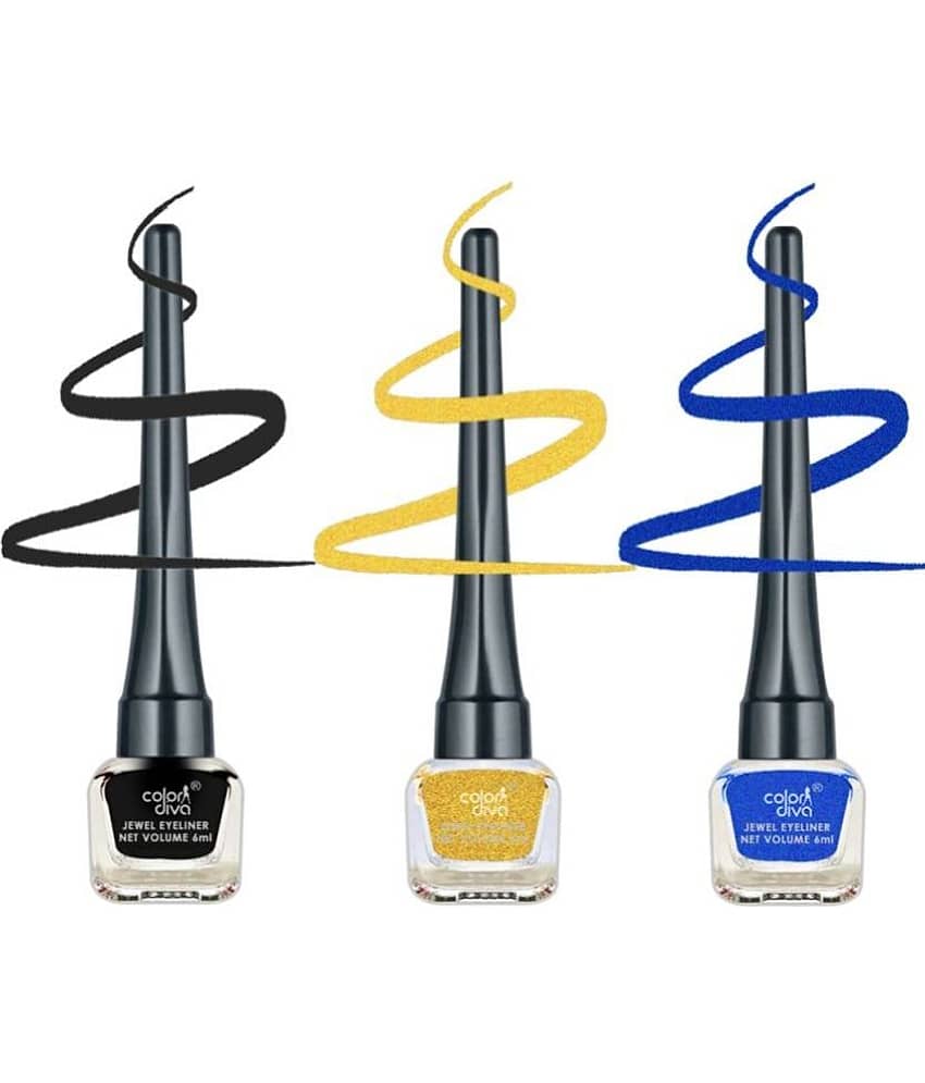 Color Diva - Multi Sheer Eye Liner Liquid ( Pack of 3 )