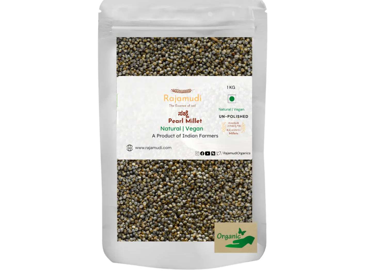 Rajamudi Organics Pearl Millet - 1 Kilogram