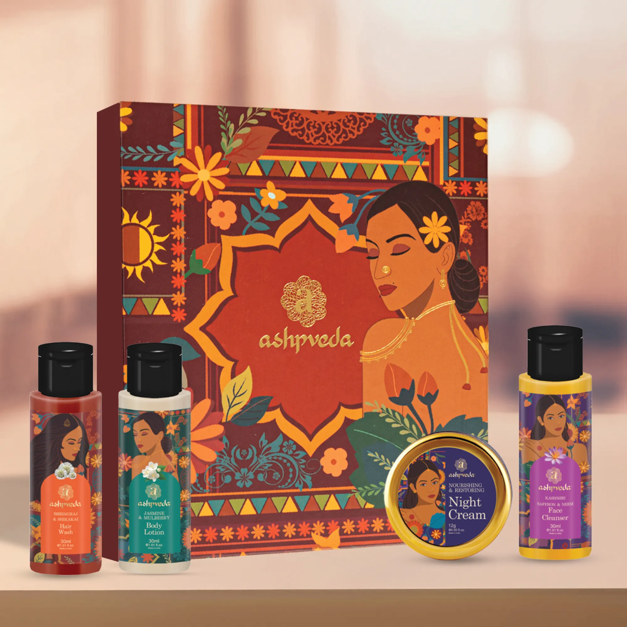 Ashpveda Opulence Gift Box Skin Hair & Body Care Kit
