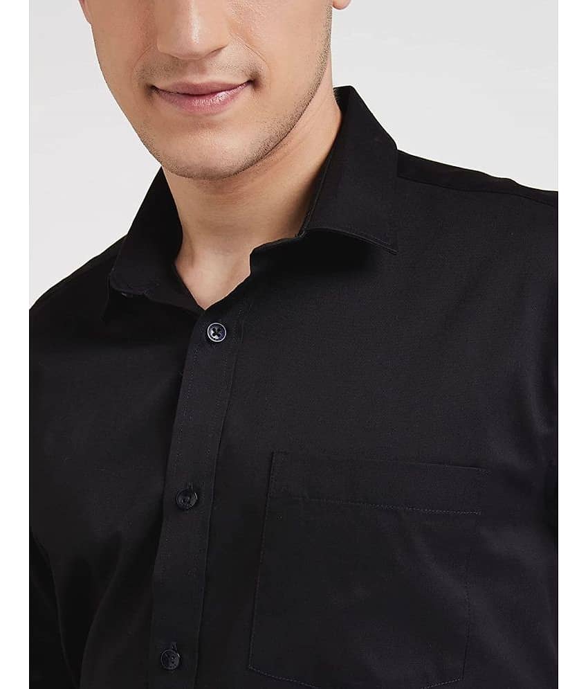 Makhanchor - Black Cotton Regular Fit Men's Formal Shirt ( Pack of 1 ) view 2